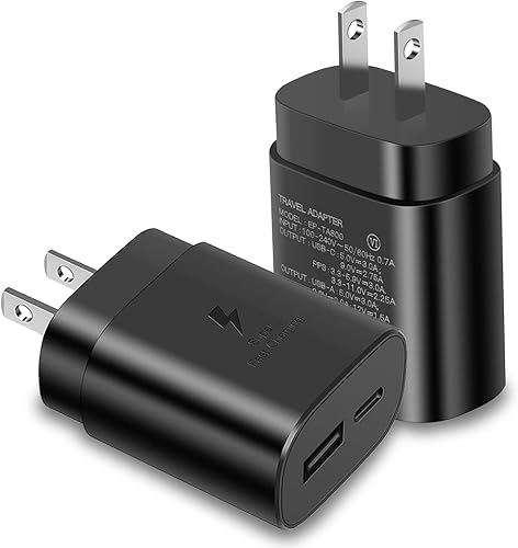 Cargador de pared USB C, cargador súper rápido de 25 W, bloque de cargador tipo C para Samsung Galaxy S23/S23 Ultra/S23+/S22/S22