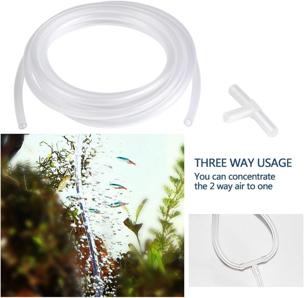 ATPWONZ Aquarium Air Pump Accessories Set 13 Feet Standard Airline Tubing with Air Stones, 3-Way Air Distributors, Check Valves, Suction Cups and Connectors : Pet Supplies