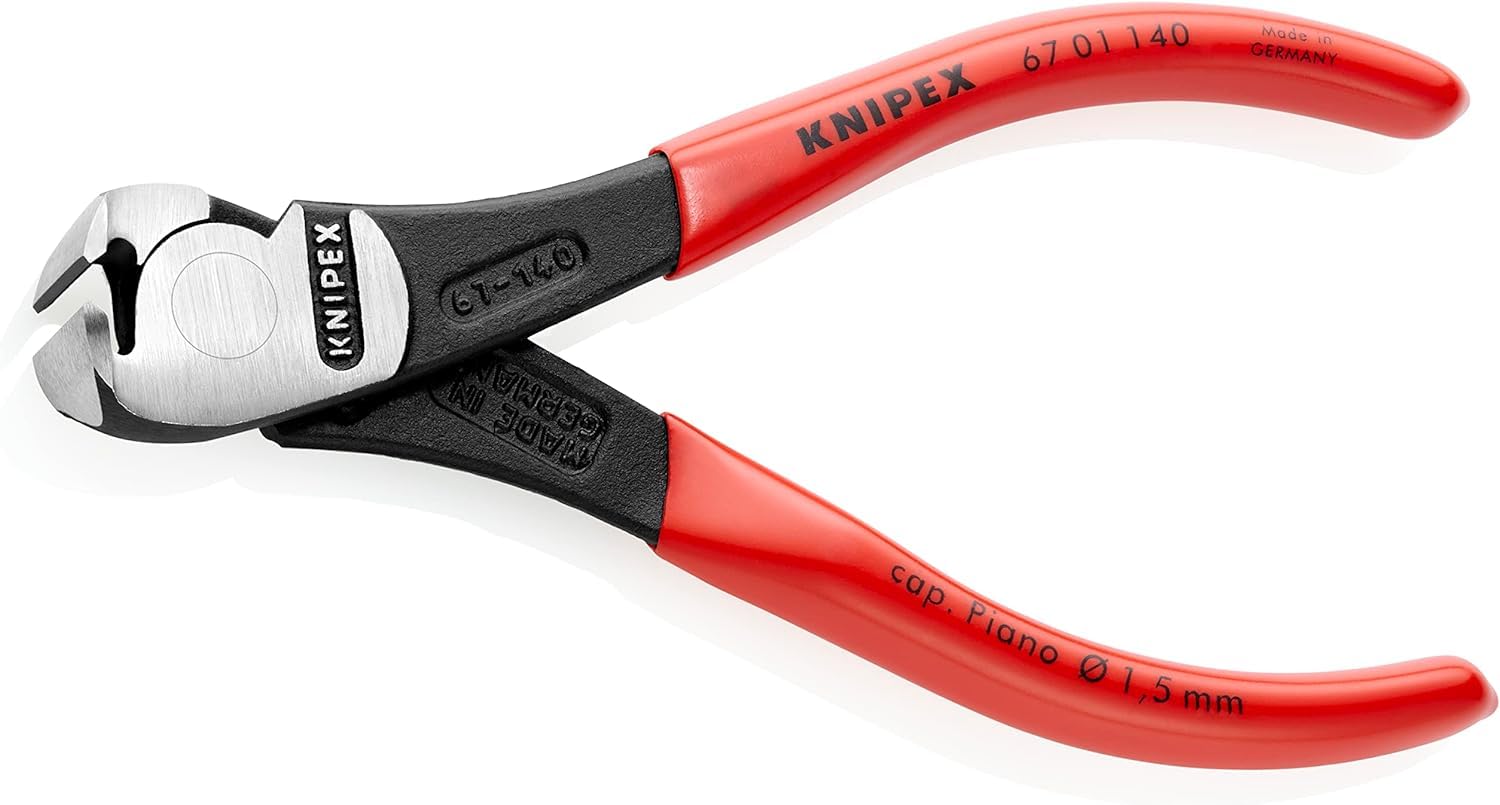 KNIPEX Szczypce tnące czołowe o zwiększonym przełożeniu z tworzywa sztucznego, powlekane 140 mm, 67 01 140