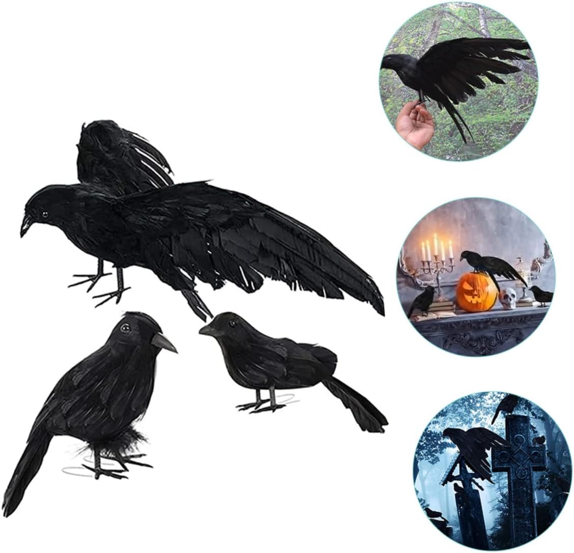 9 個 カラス 羽根 工芸品 人工 カラス 装飾 おもちゃ 壁 鳥 置物 怖い ハロウィーン カラス リアル カラス ハロウィーン