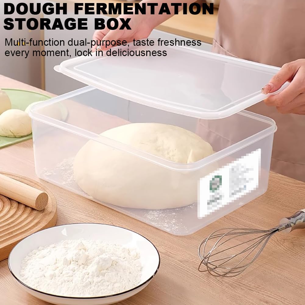Recipiente Apilable De Acrílico para Fermentación De Masa, Paquete De 4 Cajas para Fermentación De Pan con Tapa, Contenedor Transparente para Almacenar Alimentos,4.5l