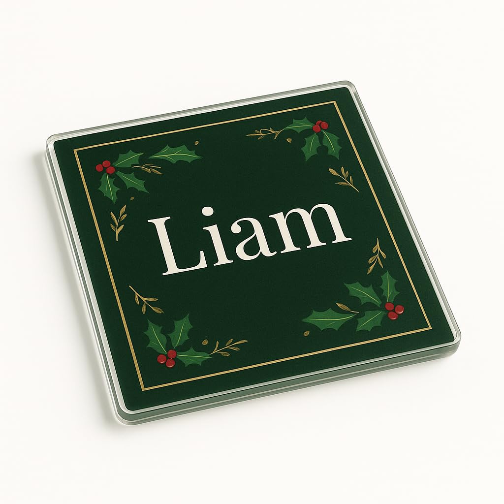 The Plum Penguin The Enchanted Noel Elegant Noel Acrylic Coaster Place Setting Gift For Christmas - Personalised Decorative Table Setting With Festive Design