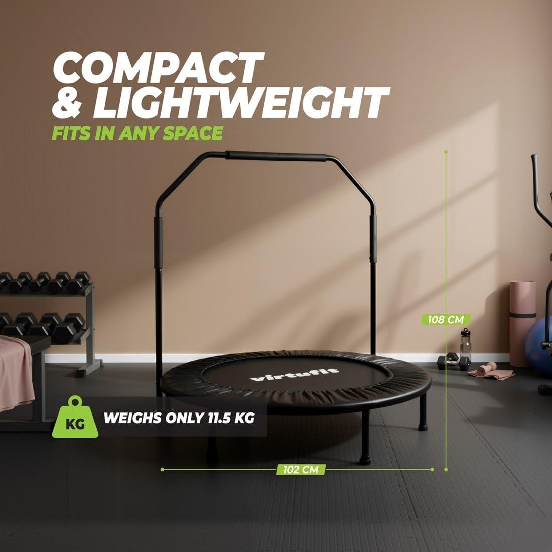 VirtuFit Садовый батут для использования на открытом воздухе с защитной оградой и мягкими перекладинами для детей для использования как в помещении так и на улице