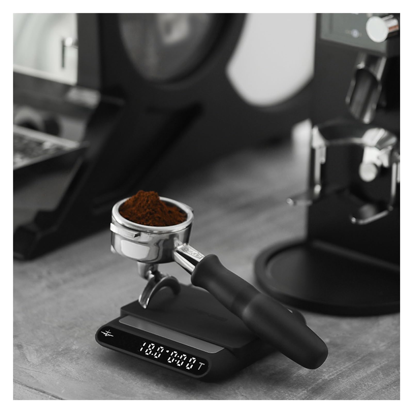 Básculas Digitales, Báscula de café electrónica intelinte con sincronización automática, minibásculas cocina delicadas, accesorios elegantes for barista doméstico(Nero)