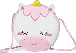 Sac à Main Petite Fille - Bandoulière Réglable Arc-en-ciel Rose, Fermeture éclair, Cadeau Enfant