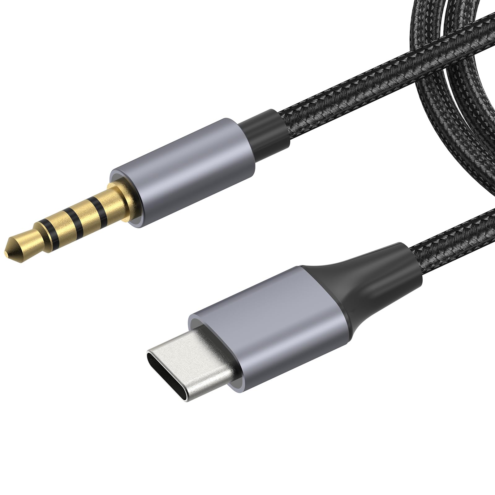MOTONG USB Typ C auf 3,5 mm AUX-Klinkenkabel, USB-Typ-C-Stecker auf 3,5 mm TRRS-Audio-Stecker, Kopfhörer, Auto-Stereo-Kabel, Adapter für Handy, Tablet