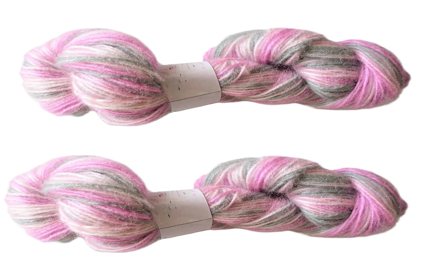 Worsted Weight Fuzzy Space Dyed Pink Olive Green Cream Rose Acrylic Nylon 3 Ply Yarn
