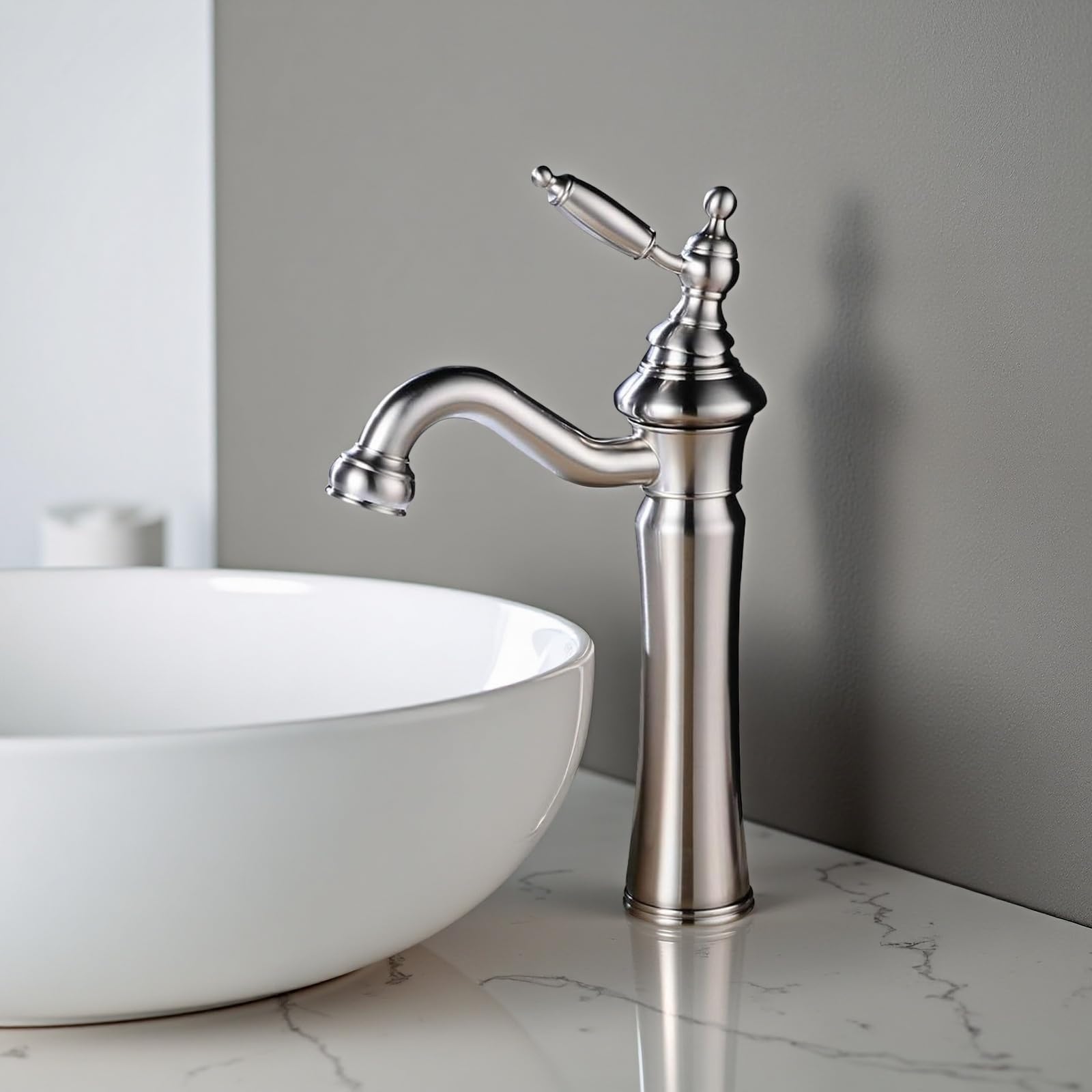 Rubinetto del bagno LED Luce Cascata Singola Maniglia Un Foro Spazzolato Nichel Rubinetto per Bagno Lavandino Mount Vanity Rubinetto Miscelatore per Commerciale Residenziale