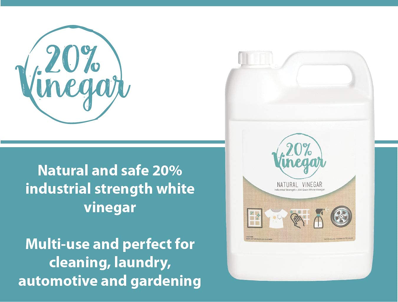 20 White Vinegar 200 Grain Vinegar Concentrate 1 Gallon of Natural