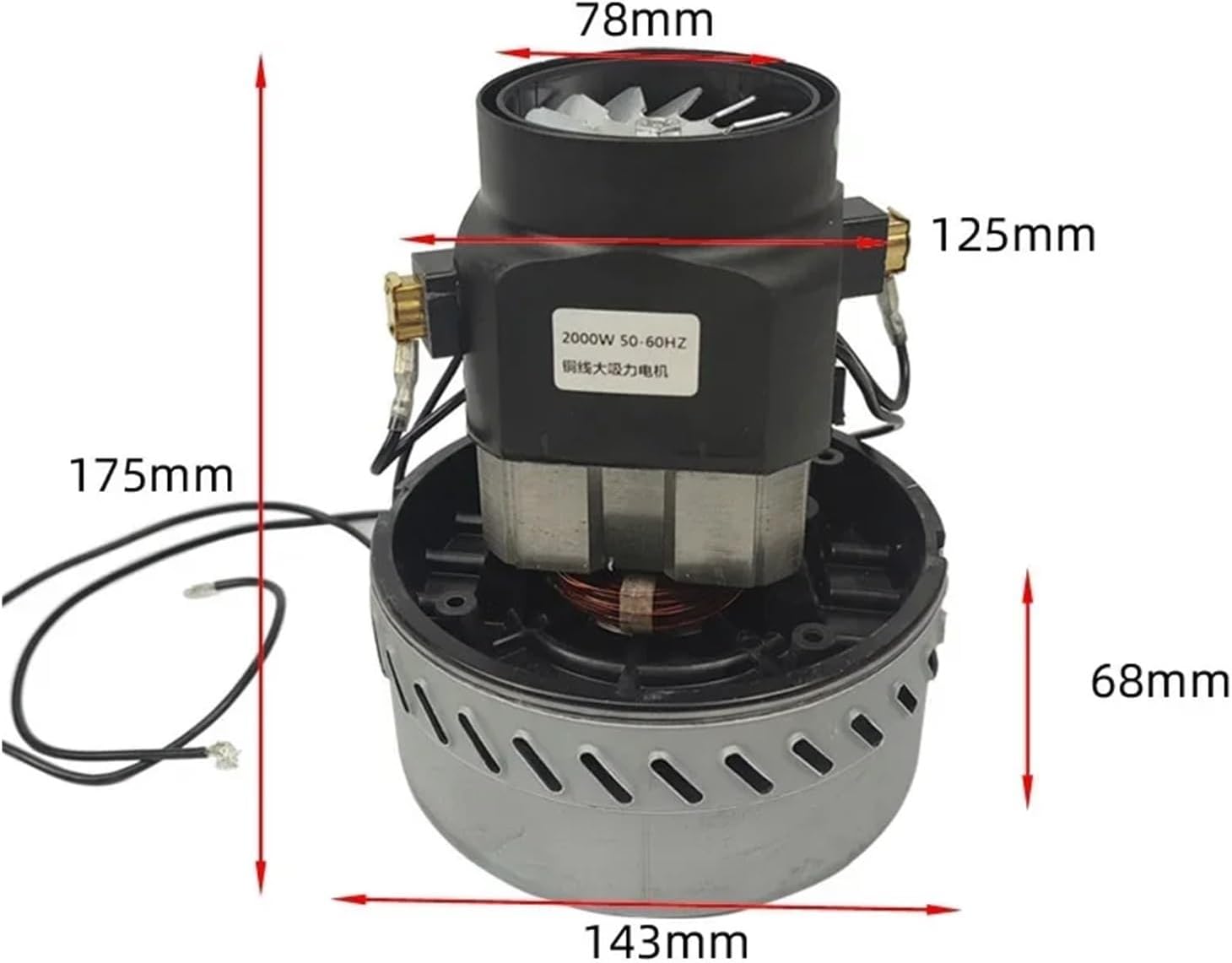220V 2000W Industrial Vacuum Cleaner Motor Large Power Copper Wire Vacuum Cleaner Parts Wet Dry Suction Fan Motor Accessories