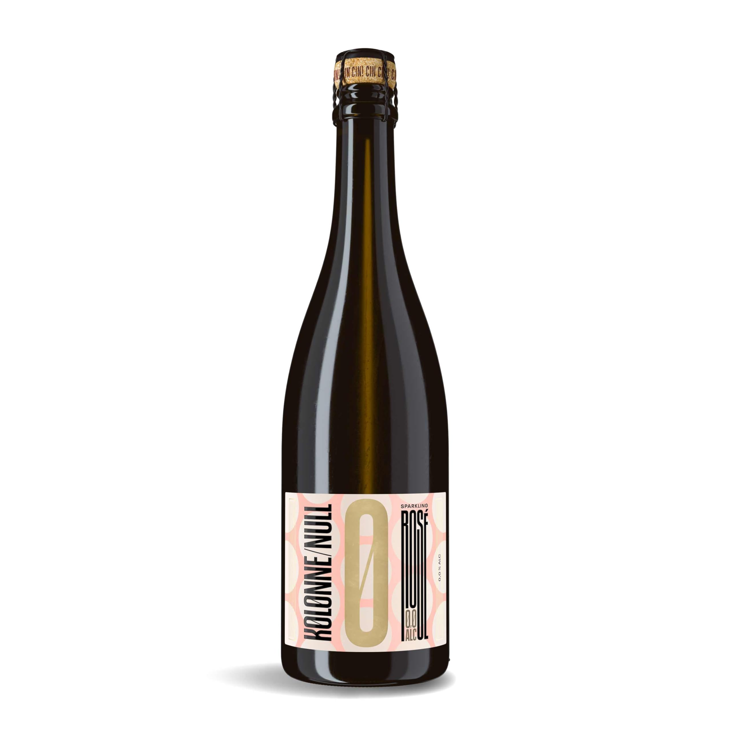 KOLONNE NULL - Rosé Prickelnd - Premium alkoholfreier Rosé Sekt trocken - 1× 0,75L - Deutscher BIO Schaumwein 0,0% vegan & kalorienarm - alkoholfrei für jeden Anlass