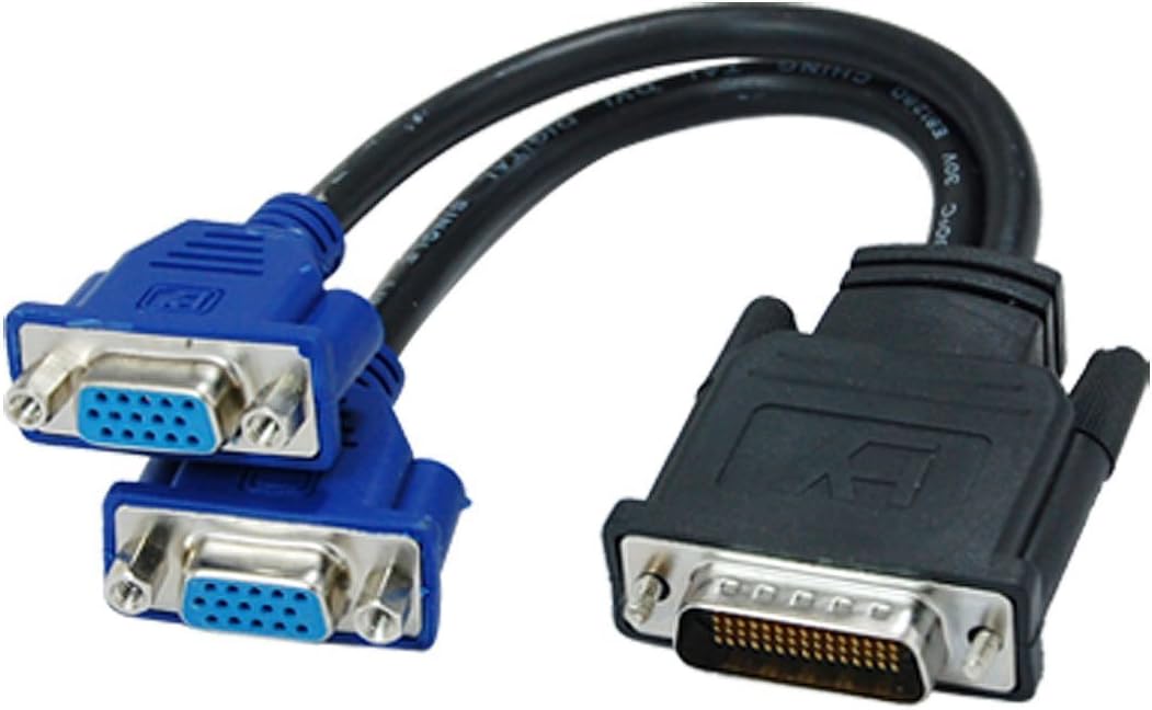 DMS-59 Pin to 2 Dual VGA 15 Pin Female Splitter Adapter Cable