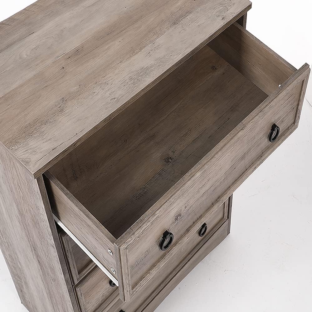 LGHM Dressers for Bedroom with 4 Drawers,Modern 4 Drawer Dresser with Textured Borders, Chest of Drawers Closet Organizers and Storage Clothes - 6" Deep Drawer for Bedroom, Living Room, Gray - Image 9