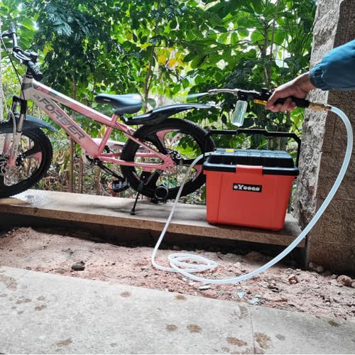 Oyooqo Rinse Kit 6.6-Gal Portable Shower System,Camping Shower,Outdoor Shower Kit,High Pressure Portable Camping Shower,Portable Rinse Kit,Camp Shower,Portable Shower Head With Pump,12000Mah,Red,Black thumb #4