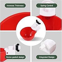 Vista 5 de Vasos para bebedero de pollo (paquete de 8/rojo) – Alimentador automático de agua grande para pollos para patos, pollitos, pavos, codorniz, conejos