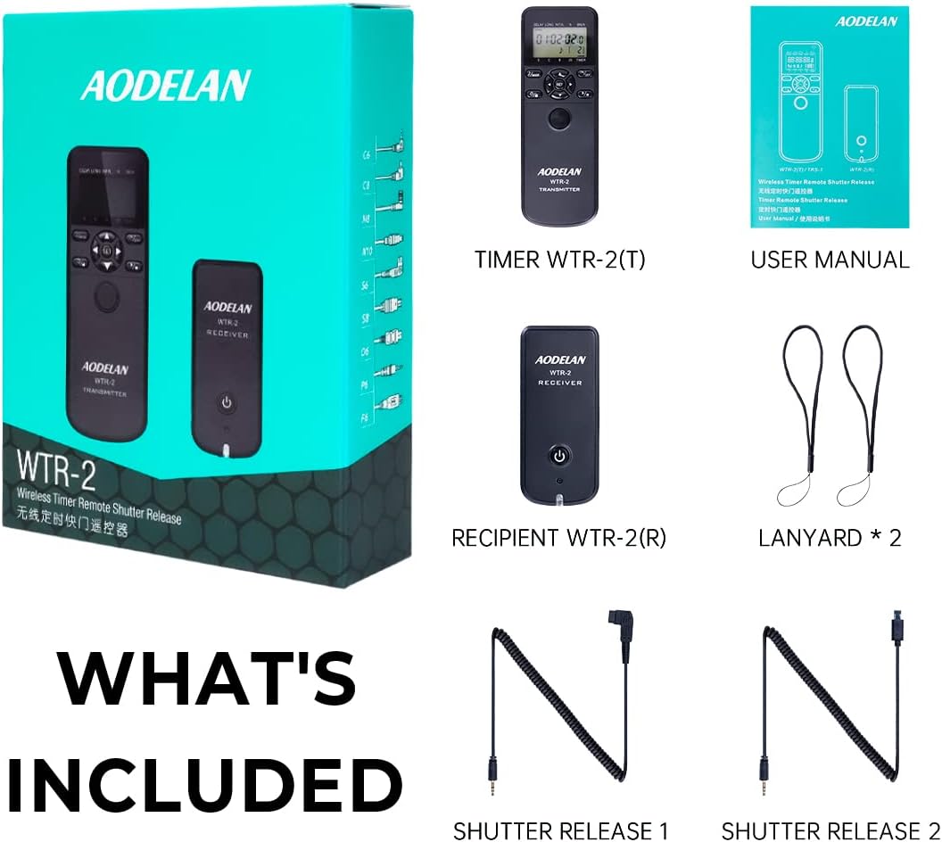 Wireless Remote Shutter Release for Nikon, Shutter Release Timer for d850, Z9, d7500, d5600, d500, d750, Z5, Z6, d780, d800, d7200, d810, d4, d700, Z6, d5500