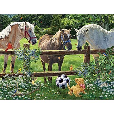 LYDXD Jigsaw Puzzles For Grown Ups Adult Horse Play With Dog Children Educational Decompression Decoration Toy 1000pcs Cover