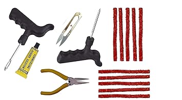 DELHI TRADERSS Complete Tubeless Tyre Puncture Repair Kit (Nose Pliers + Cutter +