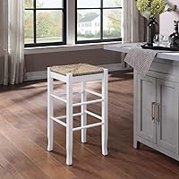 Vista 11 de Boraam Taburete cuadrado de altura de mostrador de asiento, 24 pulgadas, roble