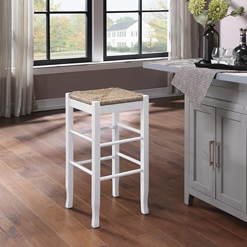 Vista 11 de Boraam Taburete cuadrado de altura de mostrador de asiento, 24 pulgadas, roble