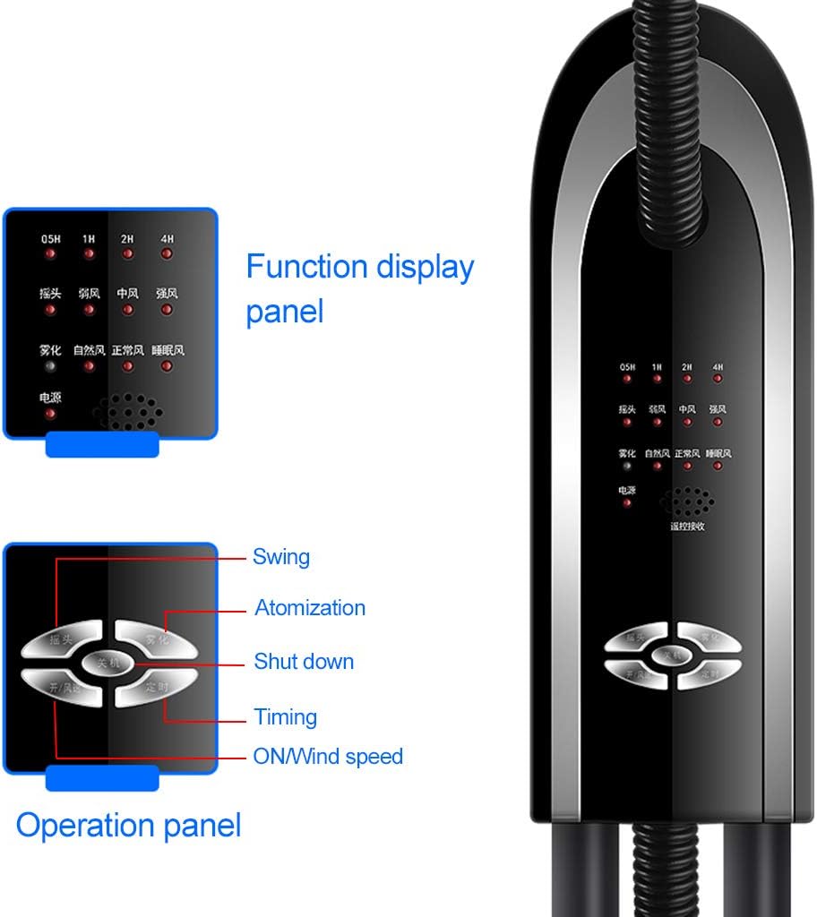 Misting Fan Oscillating Fan Misting with 3 Cooling Speeds, Oscillated Pedestal Fans Copper Motor Standing Fan for Industrial, Commercial, Residential,Greenhouse Outd