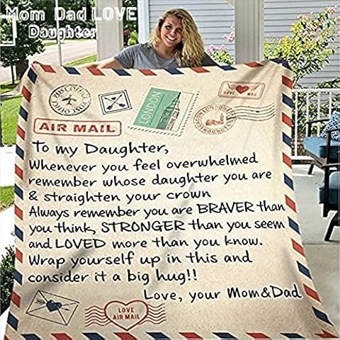 CHAOMIC Daughter Gifts Blanket,to My Daughter Blanket Birthday Gifts from Mom Dad Christmas Idea Gifts Flannel Throw Blanket(60 * 80) Cover