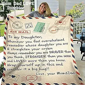 CHAOMIC Daughter Gifts Blanket,to My Daughter Blanket Birthday Gifts from Mom Dad Christmas Idea Gifts Flannel Throw Blanket(60 * 80)