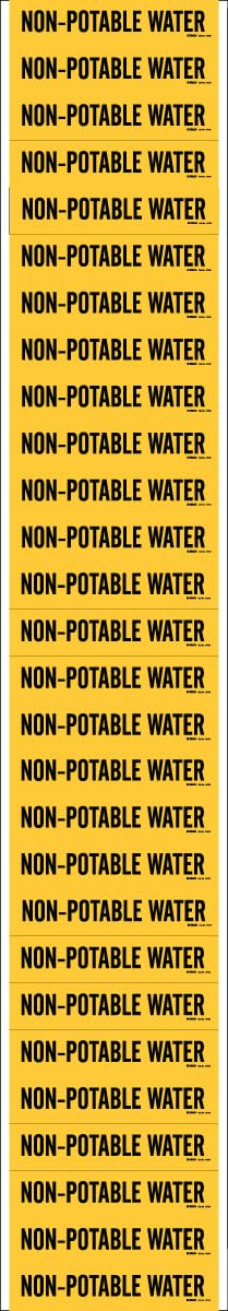 Brady 91953-PK, Non-Potable Water Pipe Marker Black on Yellow 28 per Card, 5 PK, Legend 'Non-Potable Water'