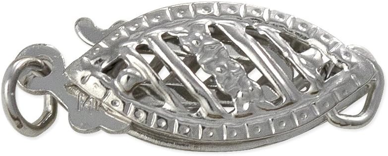 JewelrySupply Filigree Clasp 14 Karat Solid White Gold Pearl Clasps