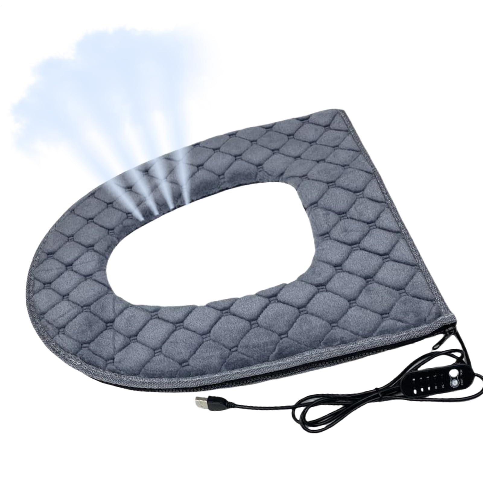 Almohadilla para asiento de inodoro USB ajustable con 5 niveles de calor y tiempo
