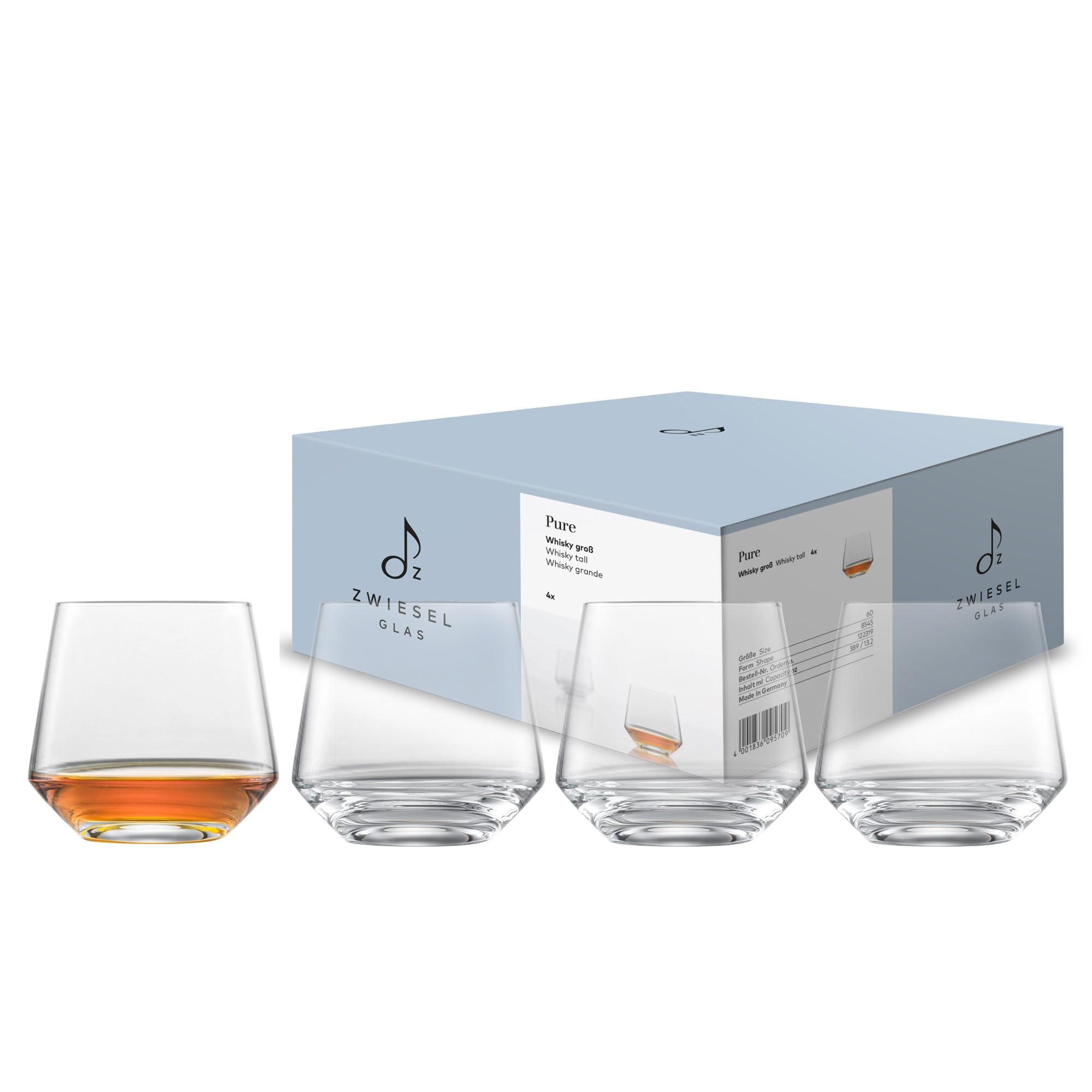 Zwiesel Glas Whiskygläser Pure (4 Skt), Made in Germany