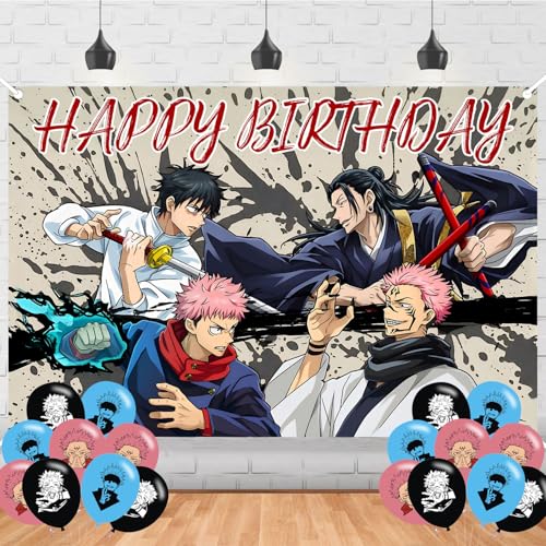 Jujutsu Anime Kaisen Birthday Backdrop Poster for Jujutsu Anime Kaisen Theme Party Decorations Anime Birthday Supplies Background Studio Shoot Photo Props