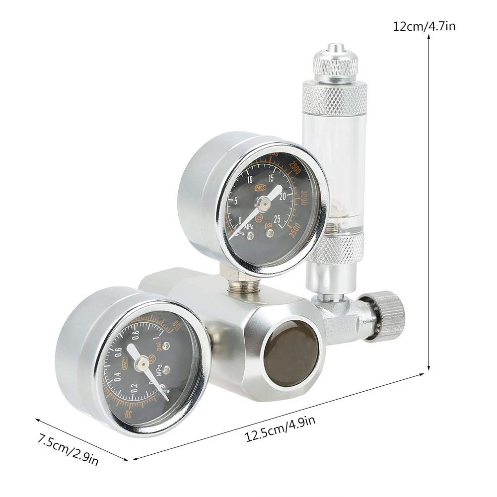 Fdit Rgulateur de CO2 Aquarium Affichage Double Pression avec Compteur de Bulles et clapet Anti-Retour (G5 / 8)