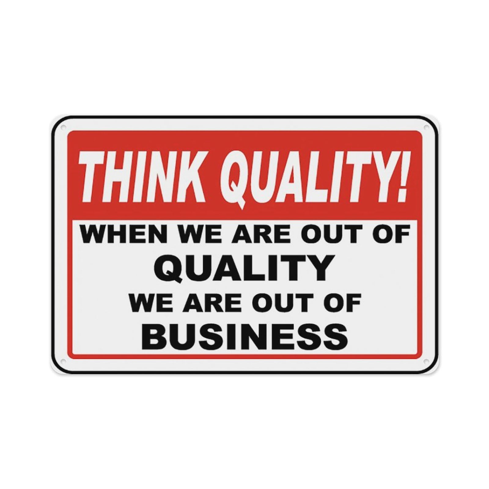 peiyeety When We AreOf Quality Sign Aluminum Tin Warning Signs For Home Outdoor Garden 8X12 Inches