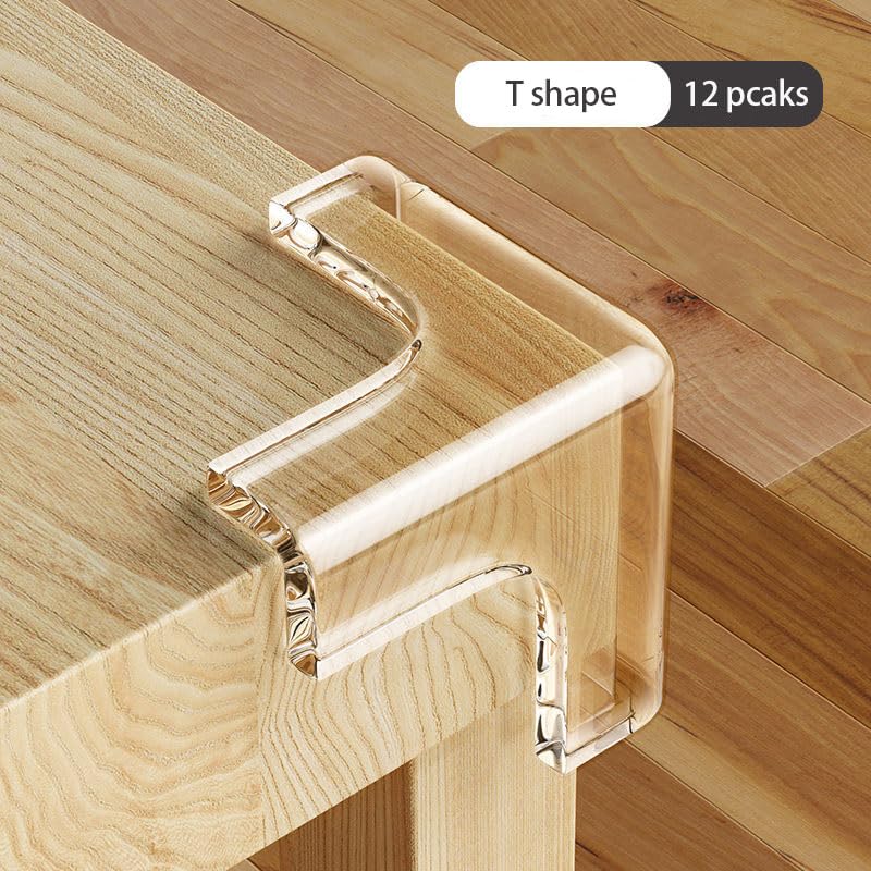 Image of Baby Proof Corner Guards 12 Pack Corner Protectors, Safty Bumpers Cushion for Sharp Furniture Corner & Table Edge- Safety Corner Protection Guards (T- Shape)