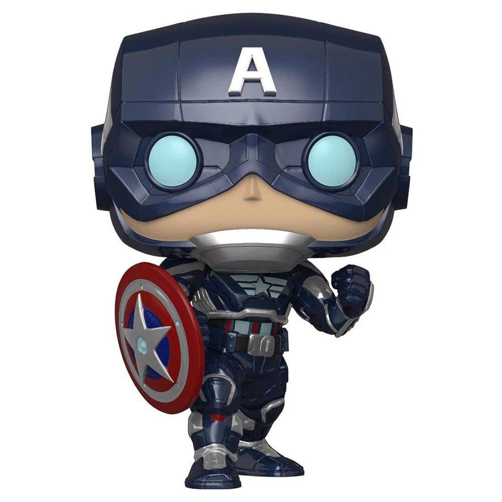 Funko - 0889698478182 Marvel Avengers Game Action Figure - Captain America GITD Exclu Pop 10 cm