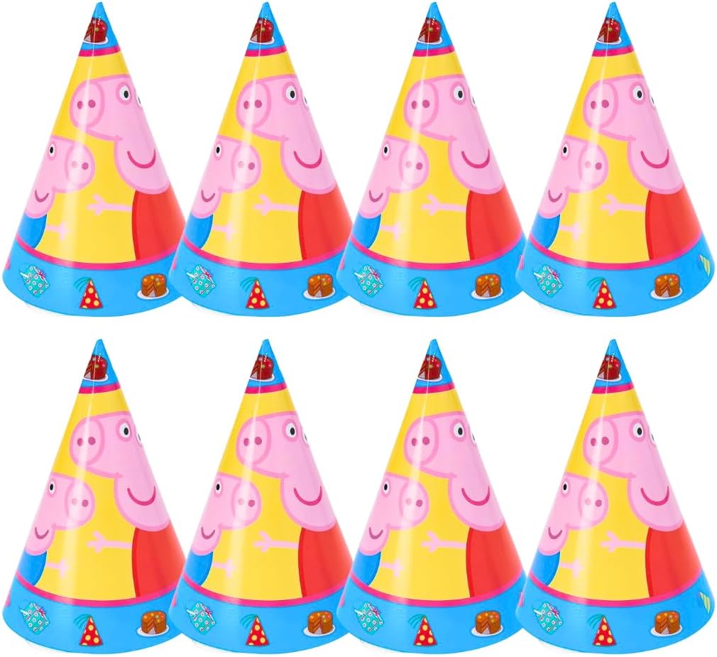 Wanna Party Peppa Pig Theme Party Hats - 8pc