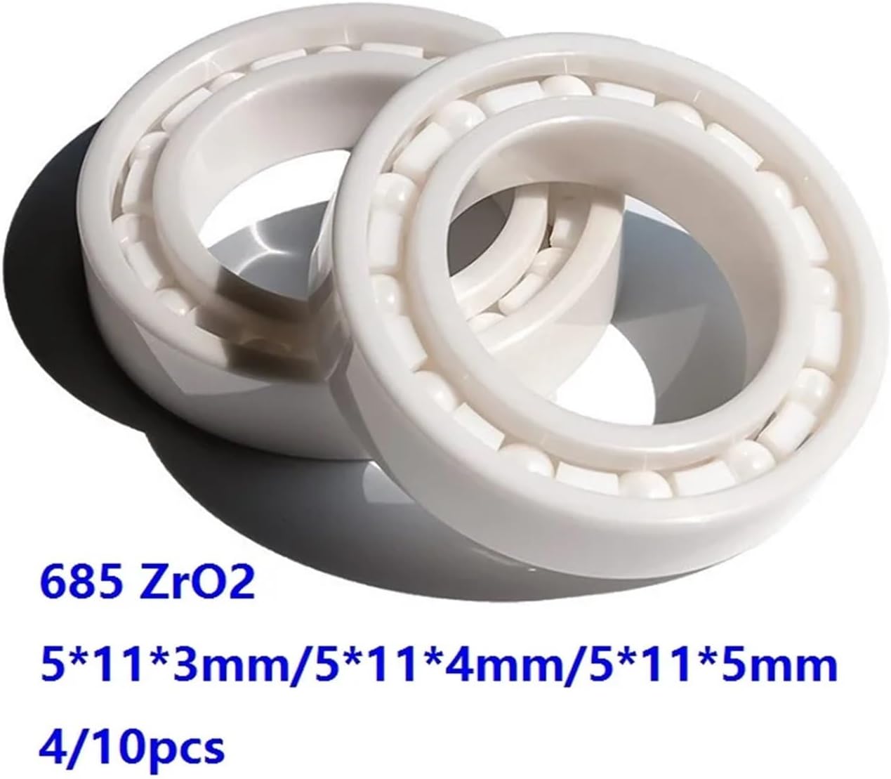 4/10pcs 685 5 * 11 * 3mm 5 * 11 * 4mm 5 * 11 * 5mm Ceramic deep Groove Ball Bearings Full Ceramic Bearing(685 5x11x4 Mm,4pcs)