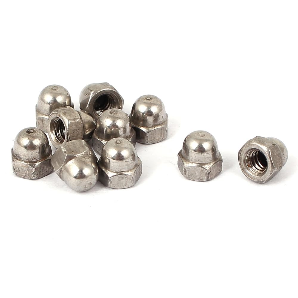 Stainless Steel 3/16" Cap Acorn Nut & Bolt Set - 10pcs Dome Head Hex Fasteners