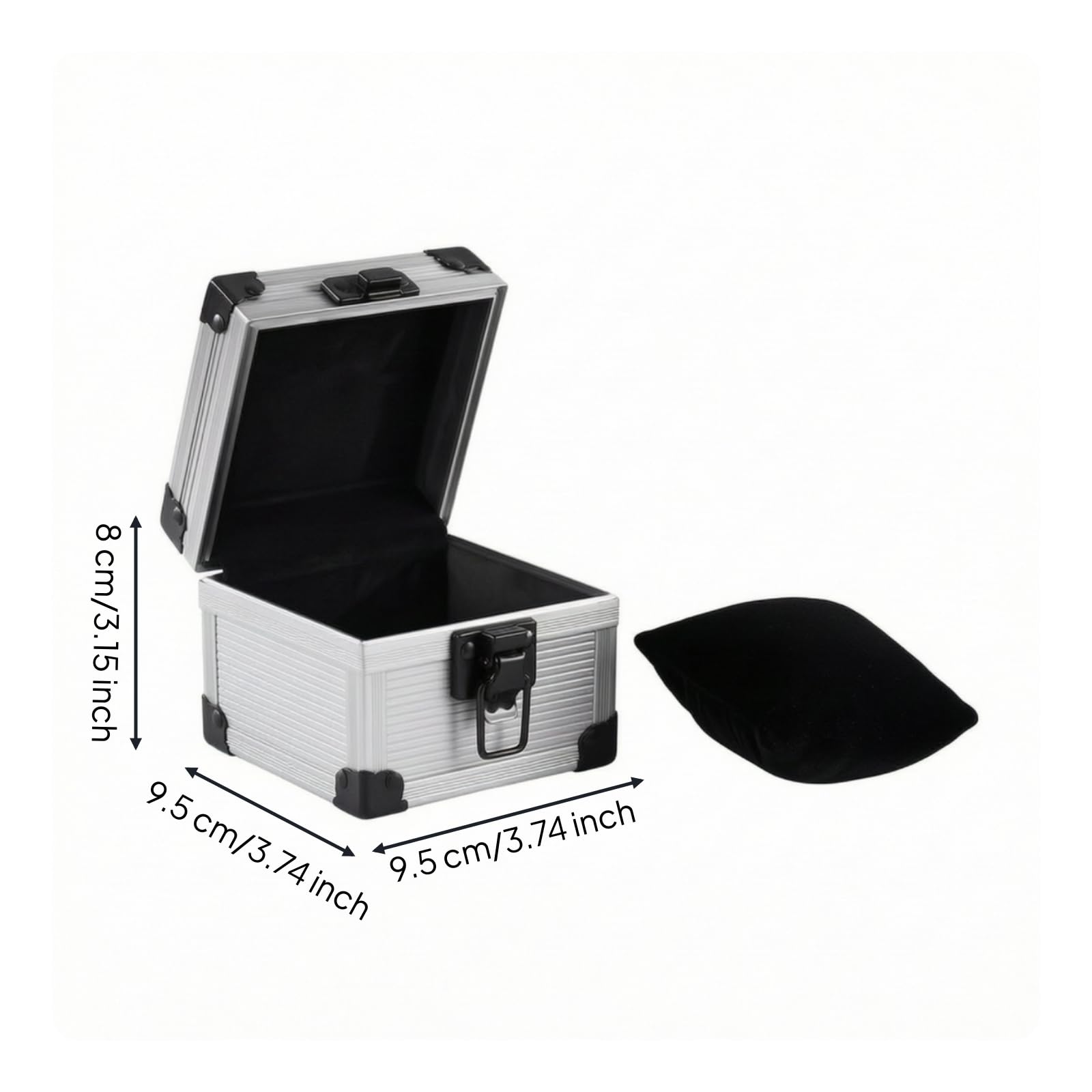 B Baosity Boîte de Rangement Montre Coffret Écrin Étui Présentoir avec Charnières Robustes et Loquet Stable Intérieur Moelleux, Gris, Boîte De Rangement Pour Montre, Opaque, Gris, Modèle Individuel