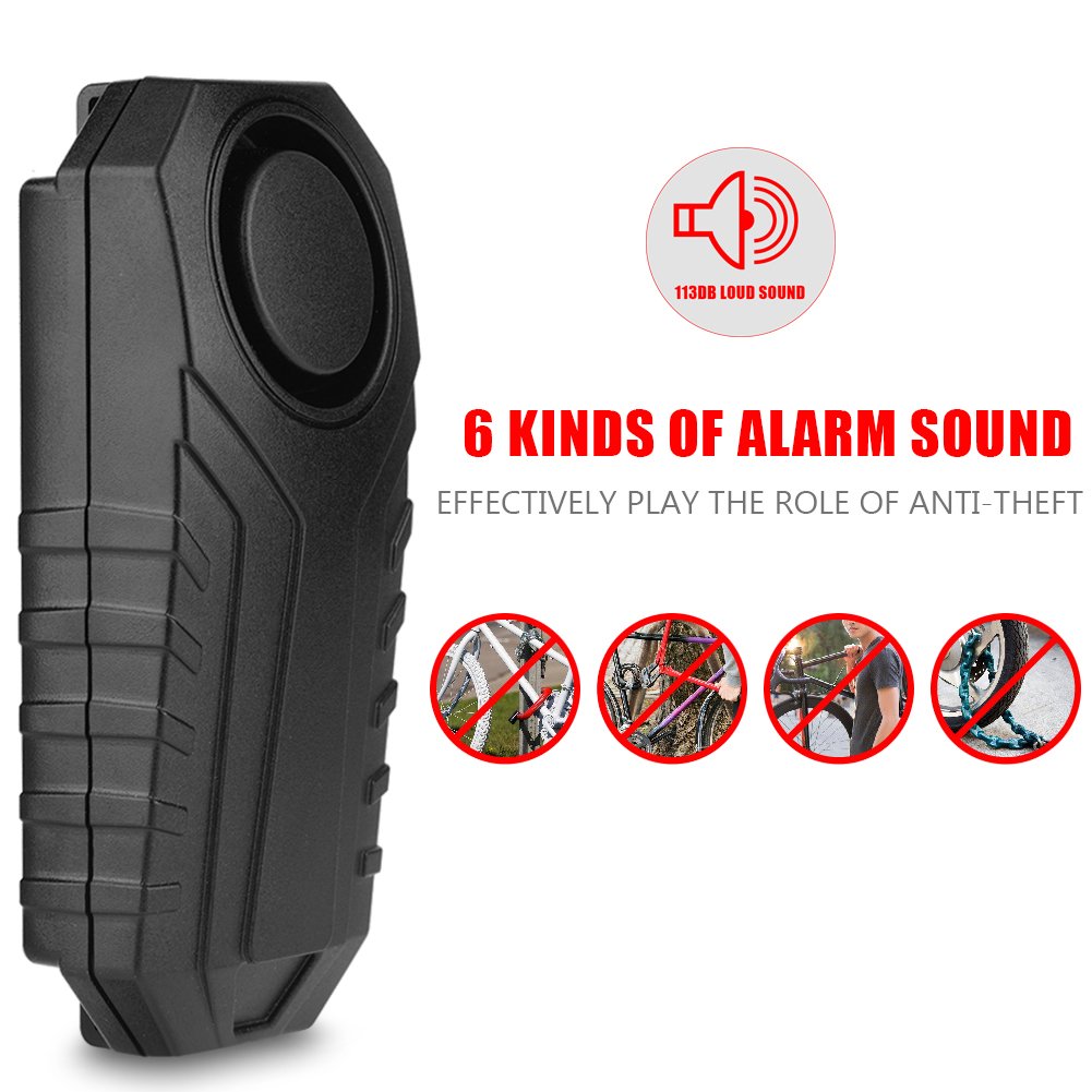 Serrure d'alarme antivol étanche pour vélo - 6 sons alarme, sensibilité réglable 7 niveaux, fonction SOS, compatible moto et vélo
