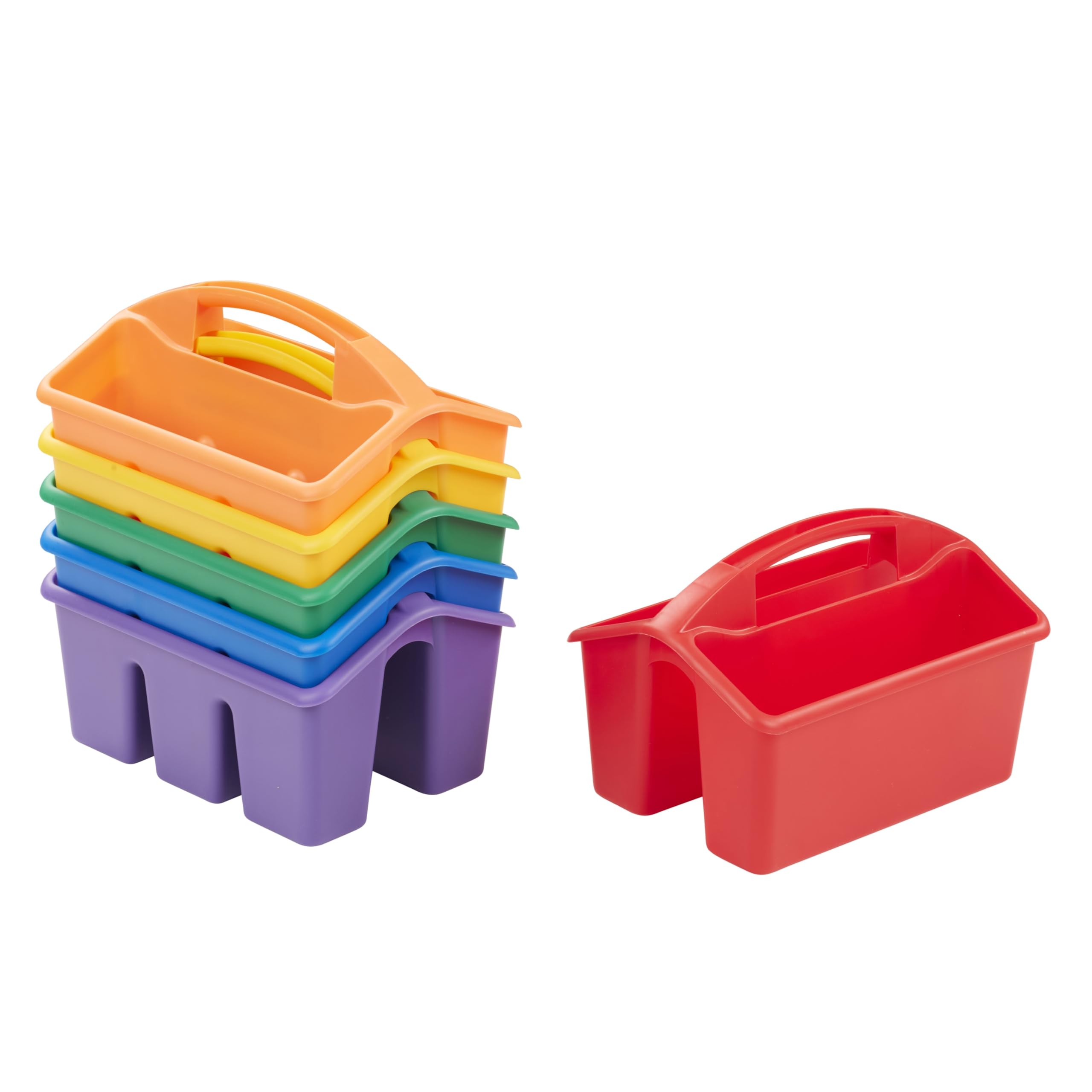 ECR4KIDS Organizador pequeño de 4 compartimentos, organizador de almacenamiento, primario, paquete de 6