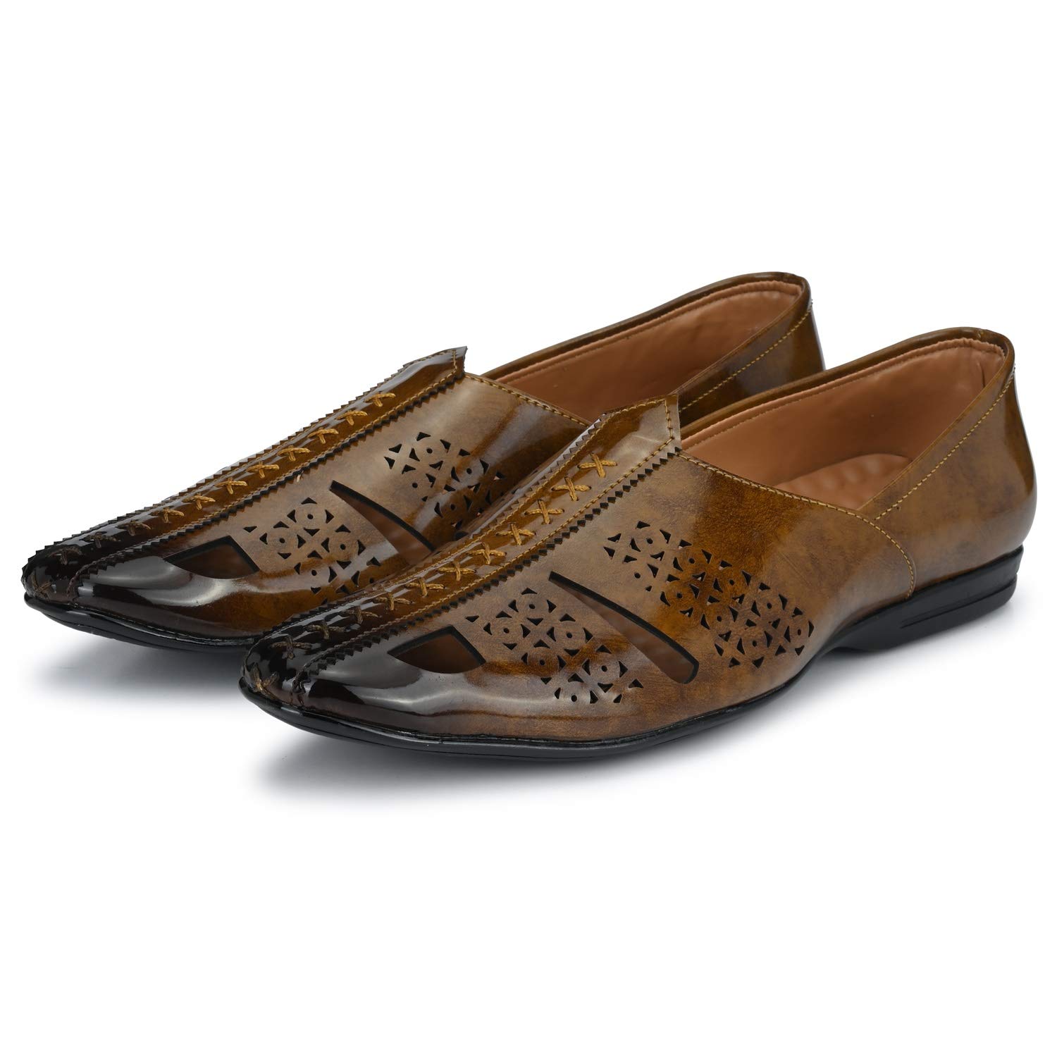 Prolific Men Ethnic Juttis Mojaris & Partys Shoes (7, Tan) (B087DZM9JG) Amazon Price History, Amazon Price Tracker