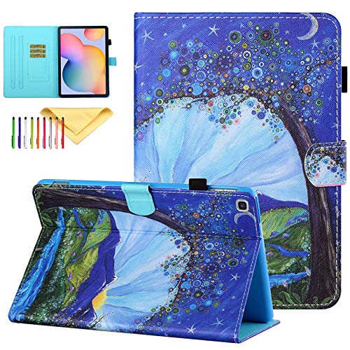 Cookk PU Leather Protective Casea and Covers for Samsung Galaxy Tab A 10.1 2019 Case Model Number SM-T510/SM-T515, Tree Sunrise