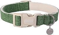 Vista 24 de DOGWONG Collar de algodón y cáñamo para perros, collar rosado resistente ajustable de tela natural suave para mascotas, lindo collar de boda