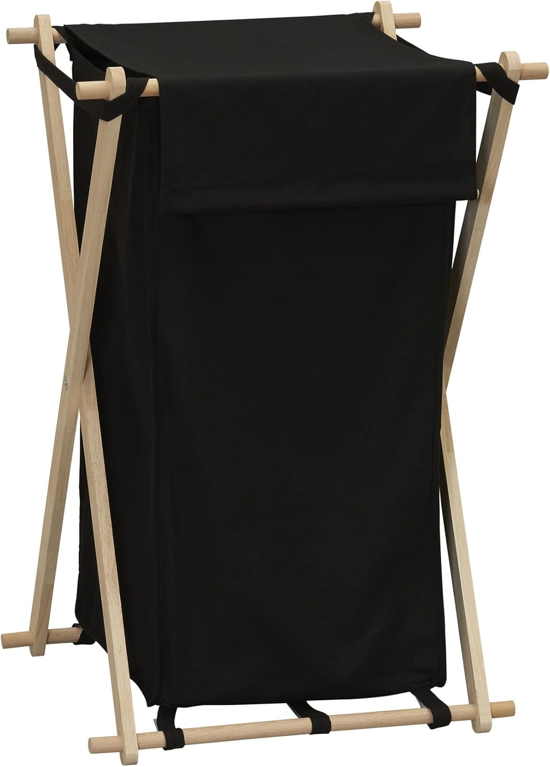 Household Essentials XFrame Wood Laundry Hamper, Folding Wood Frame with Washable