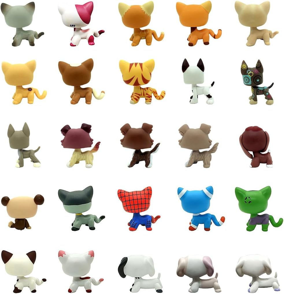 Random 2PCS Cat Dog Collie Great Dane Dachshund Cocker Spaniel Mini Pet Toys Sets Animal Figures image 4