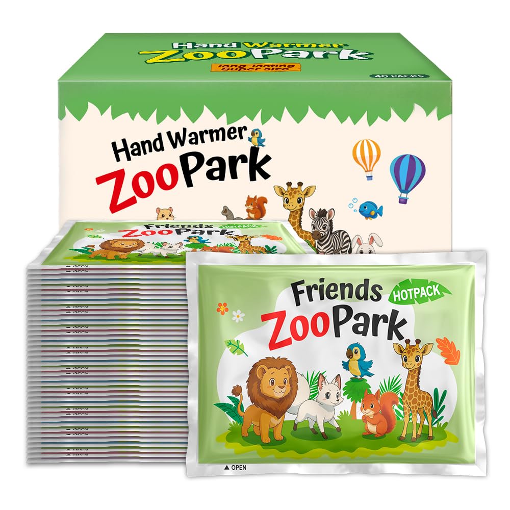 InLife ZooPark Super ogrzewacz do rąk i ciała, całkowicie naturalny i bezpieczny, większy i szerszy obszar, wyższe ogrzewanie 62.8 °C, aktywowany powietrzem, łatwy i wygodny, trwały, bezwonny, 40