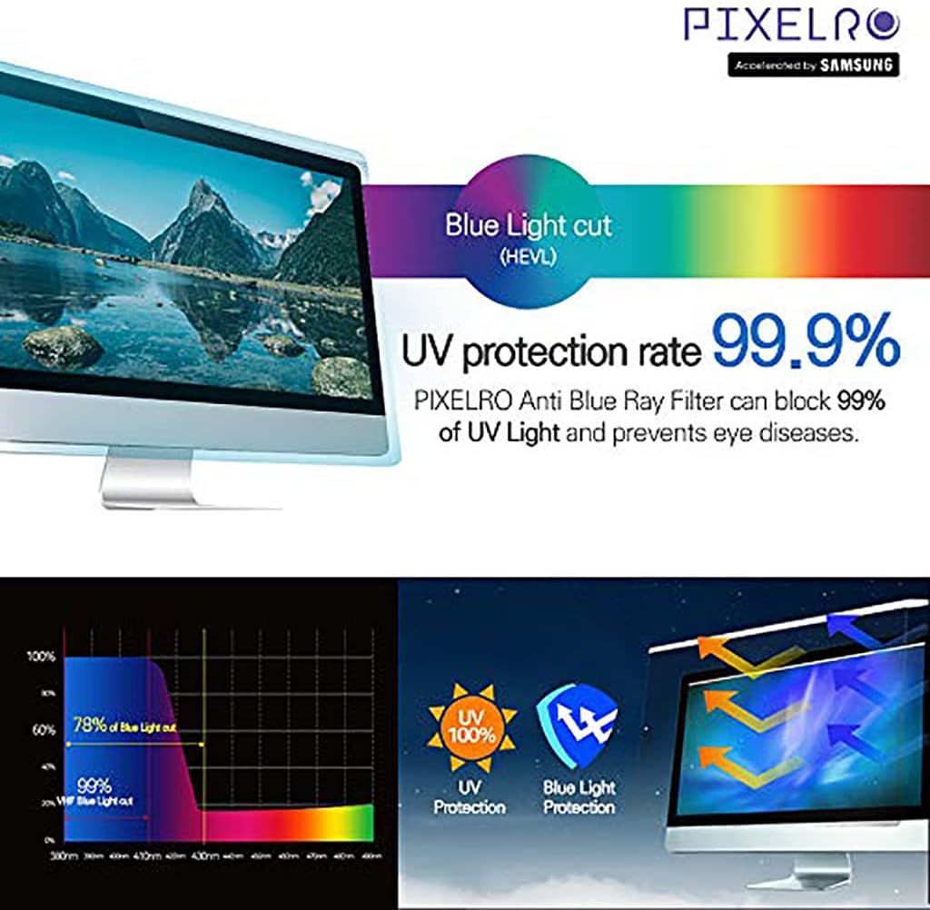 Hanging Type Anti Blue Light Screen Filter, 11.6-32 Inch For Computer Monitor,Widescreen Monitor Frame Hanging Type,PC Monitor Eye Protection ​Filter Film(11.6"(285 * 178mm))