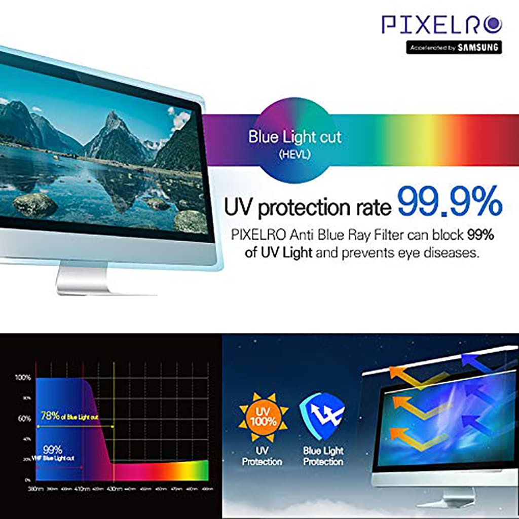 Filtro Anti-Luce Blu da 11,6" -32" per Monitor del Computer,Pellicola de Protezione per Monitor e Schermo di Computer PC,Anti Luce Blu Computer Schermo Protezione,Protezione per Gli Occhi